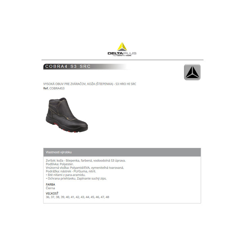 Pracovná zváračska obuv COBRA4 45
