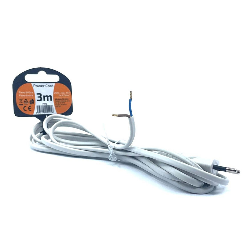 Flexo šnúra 3m 2x0,75 biela plochá