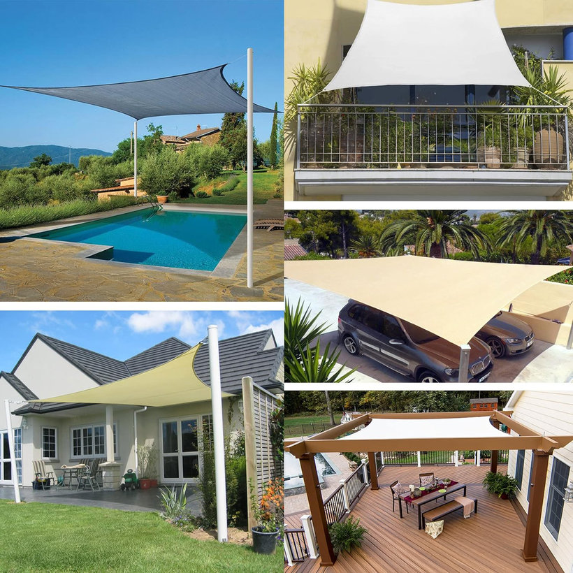 Tieniaca plachta nepremokavá červená 5x5 m