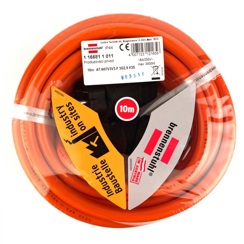 Predlžovací kábel BREMAXX  oranžový, IP44 10m