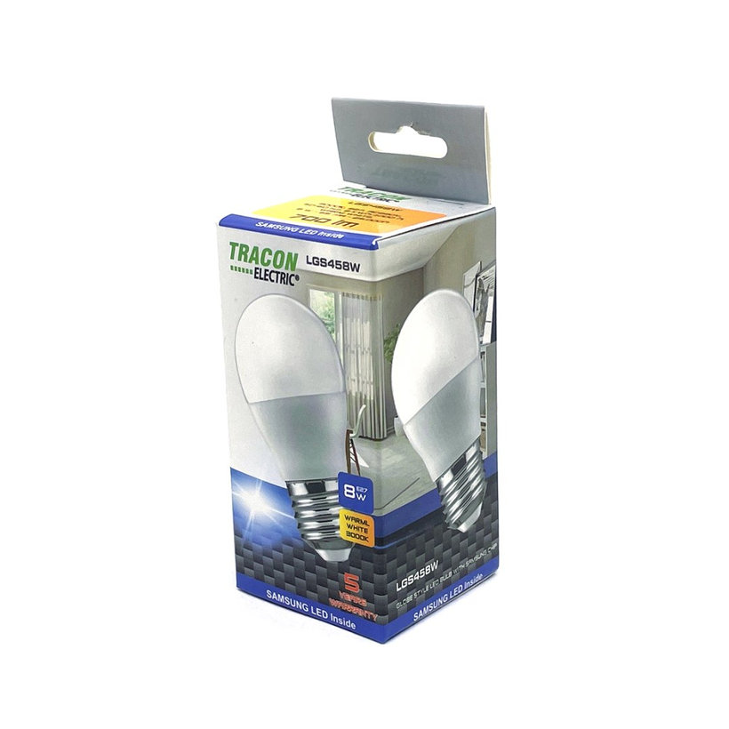 LED žiarovka guľa E27 8W - teplá - s chipom