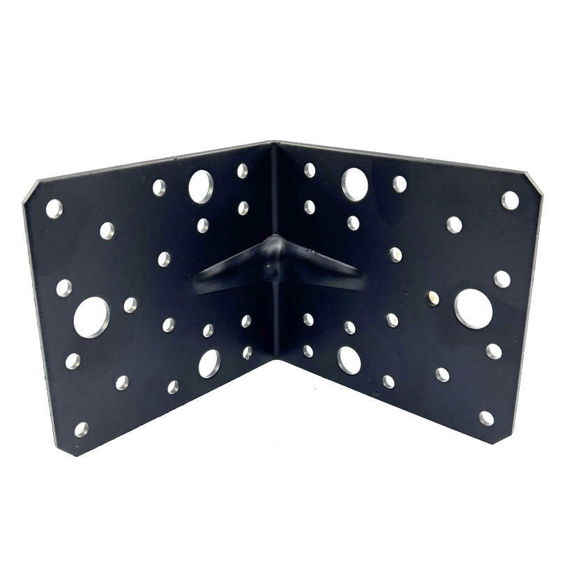 Uholník s prelisom - čierny 10ks 105x105x90x2,5mm