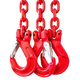 Reťazový záves oko-3 hák tr 80 so skracovačom (3 m, 4250/3000 kg, 8 mm, červená)