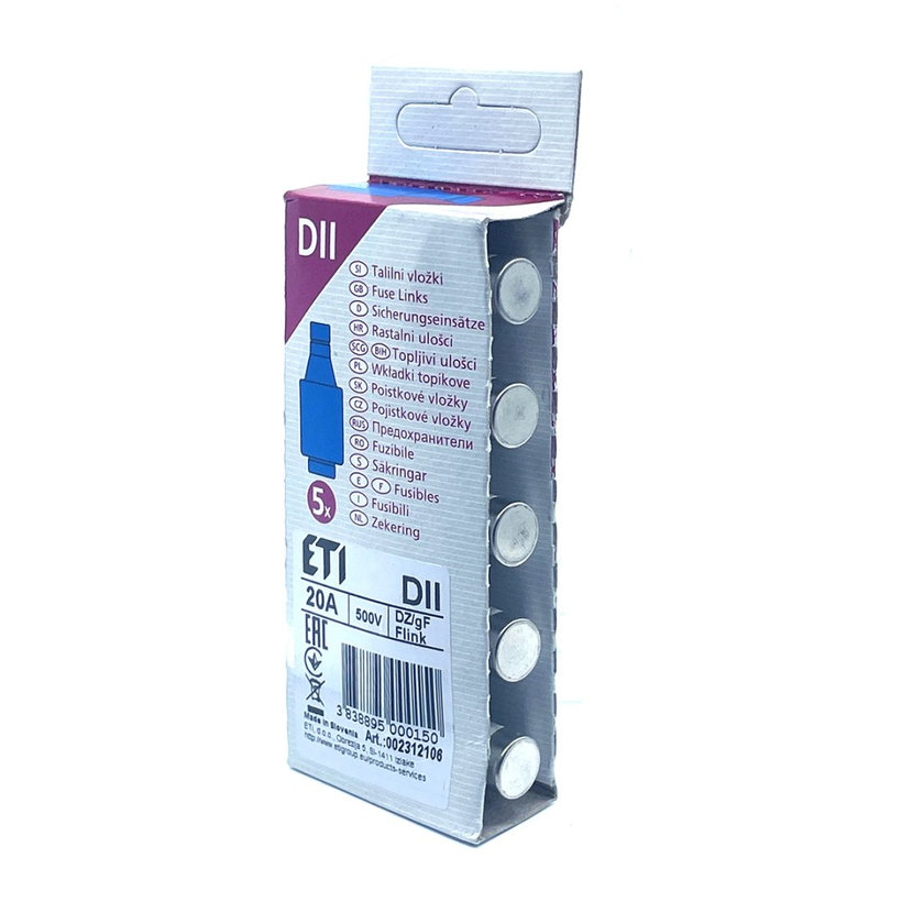 DII 20A valcová poistka