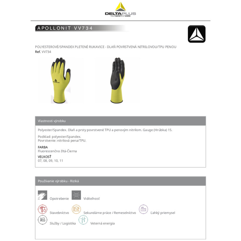 Pracovné rukavice VV734 09