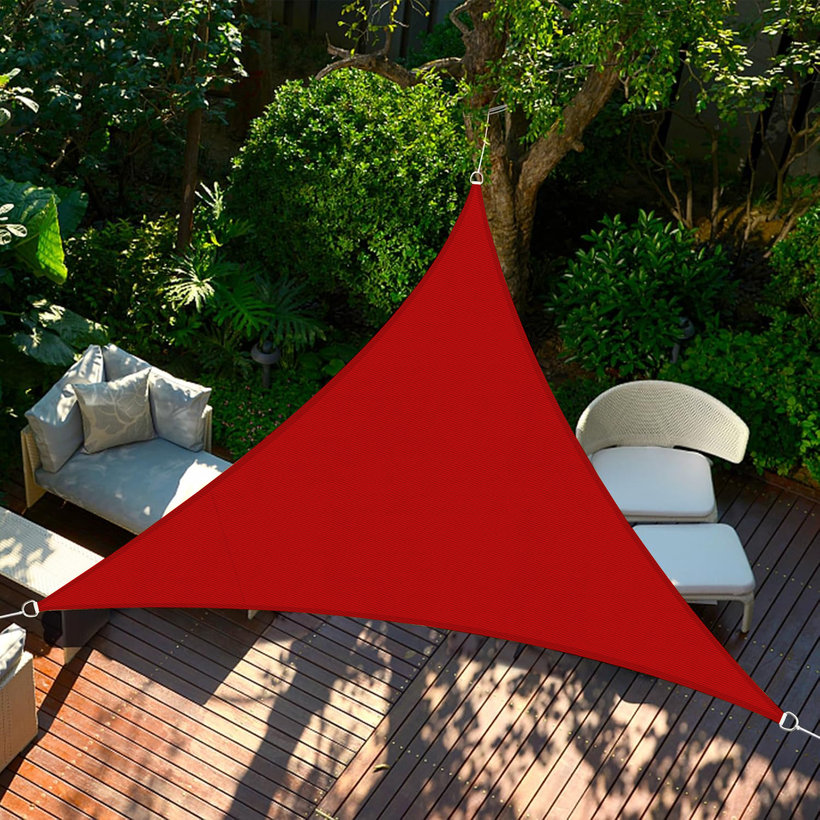 Tieniaca plachta nepremokavá červená 5x5x5 m