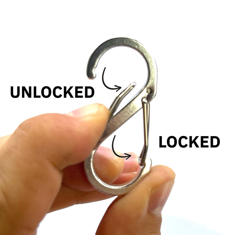 Okrasná karabína v tvare S-háku 50 mm - biela