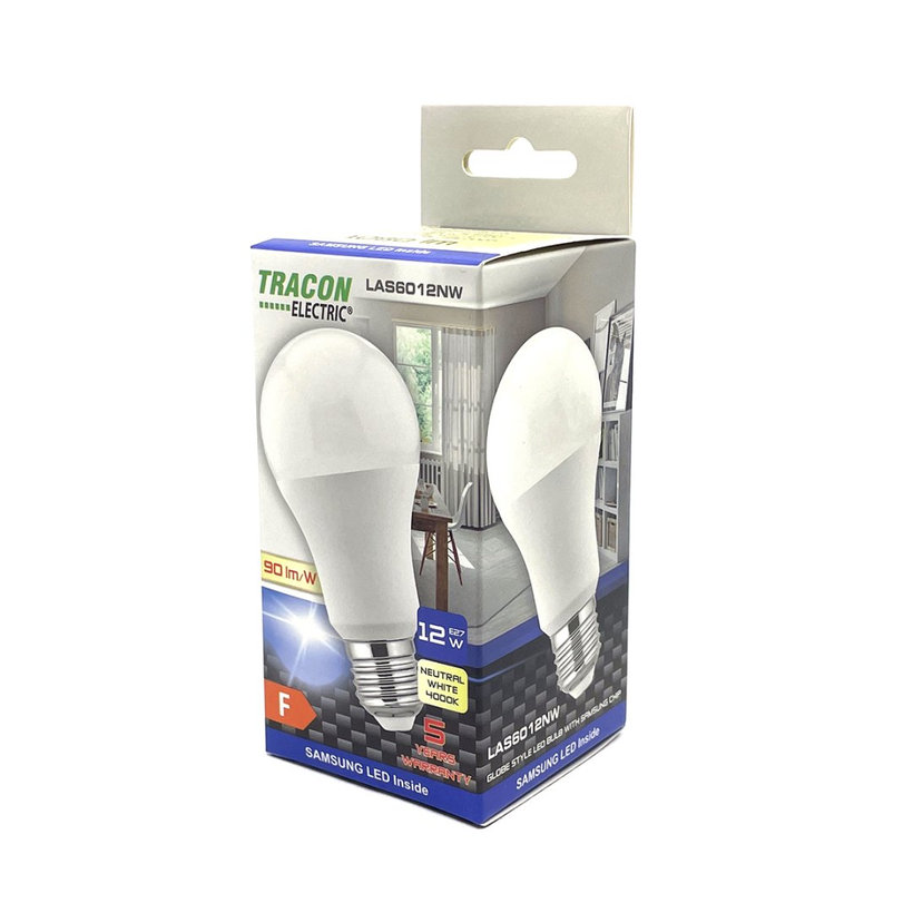 LED žiarovka guľa E27 12W - neutrálna - s chipom