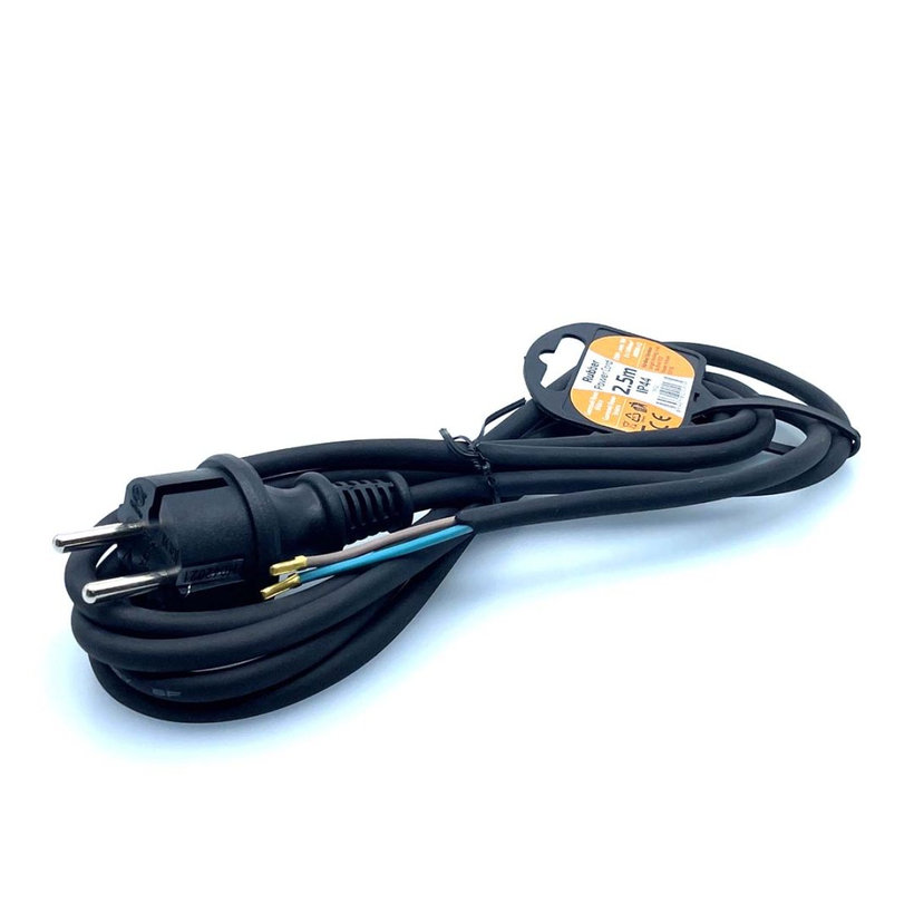 Flexo šnúra 2,5m 2x1 gumová H05RR-F2 čierna