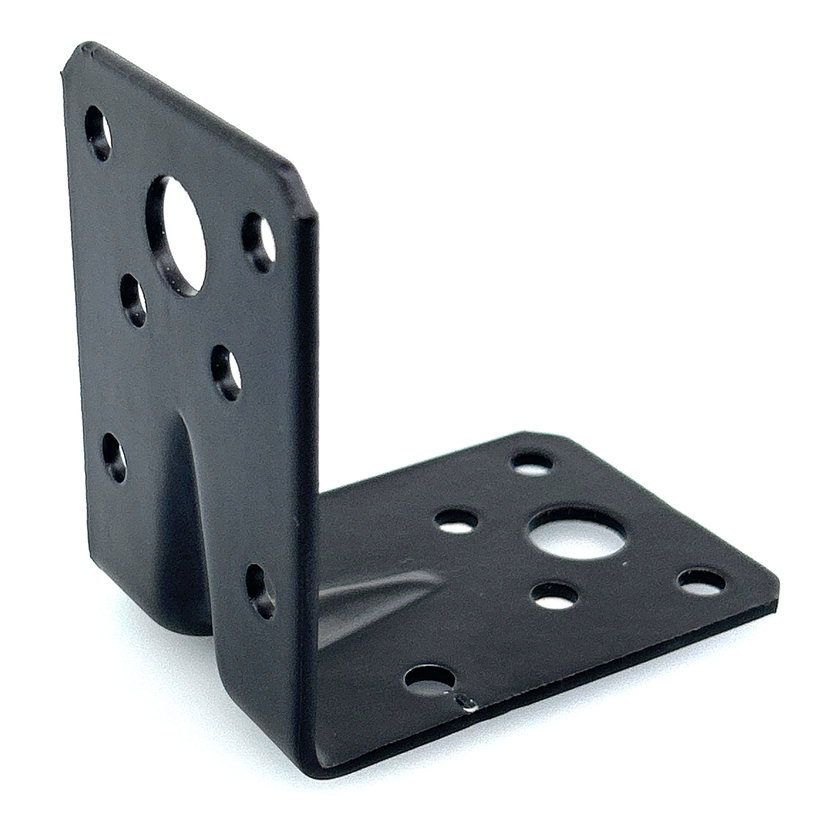 Uholník s prelisom - čierny 10ks 60x60x45x2mm