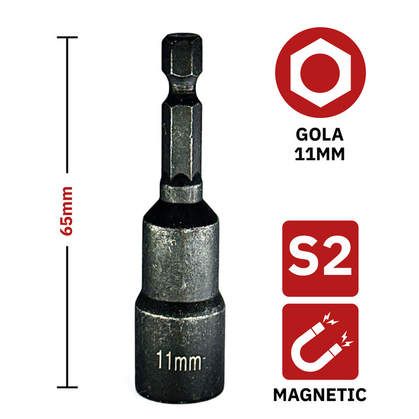 Gola hlava magnetická 11x65 mm