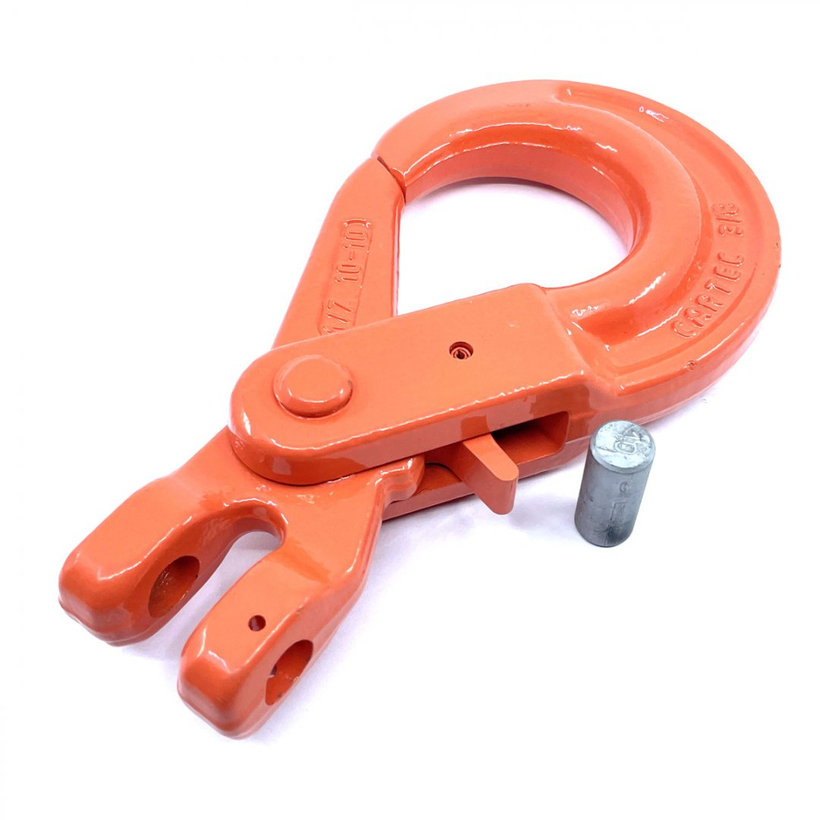 Samozaisťovací hák na reťaz s vidlicou tr 100 oranžový 10mm