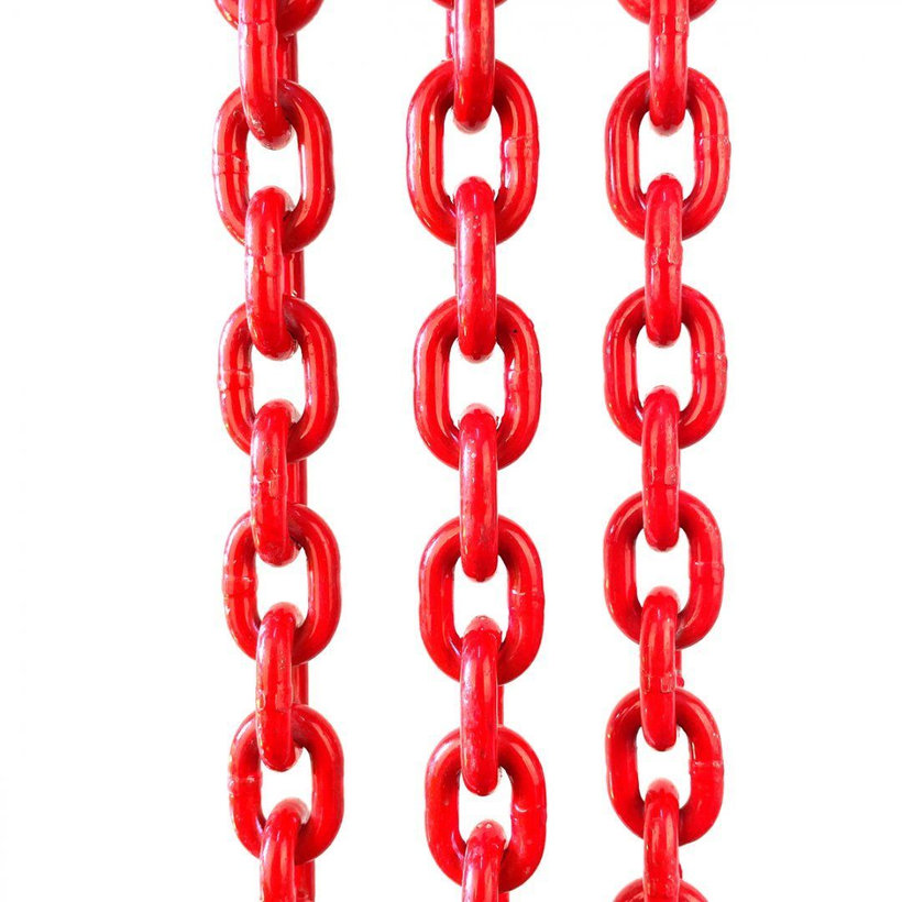 Reťazový záves oko-3 hák tr 80 so skracovačom (2 m, 2360/1700 kg, 6 mm, červená)