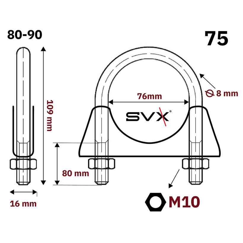 Spona trubková zn 80-90mm