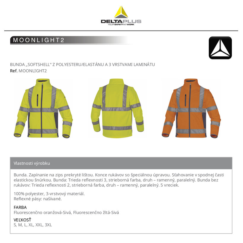 Reflexná softshellová bunda MOONLIGHT2 oranžová 3XL