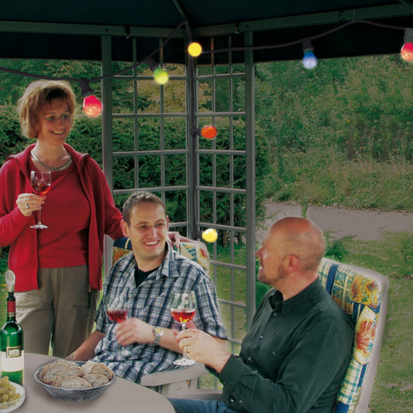 Párty svetlá  pre vonkajšie použitie s 10 svietidlami E27