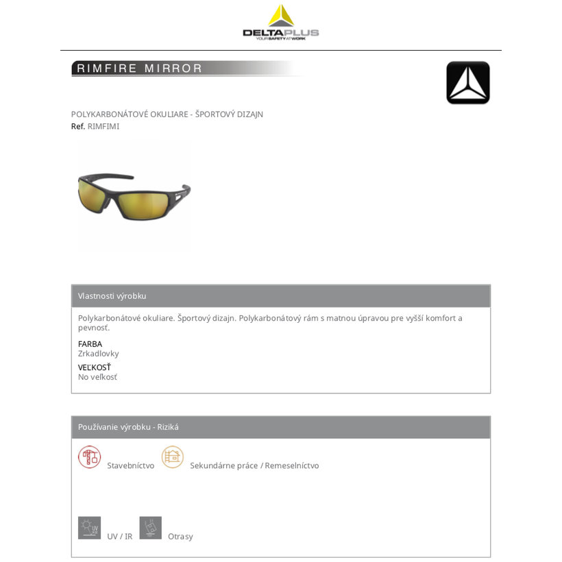 Pracovné okuliare RIMFIRE MIRROR