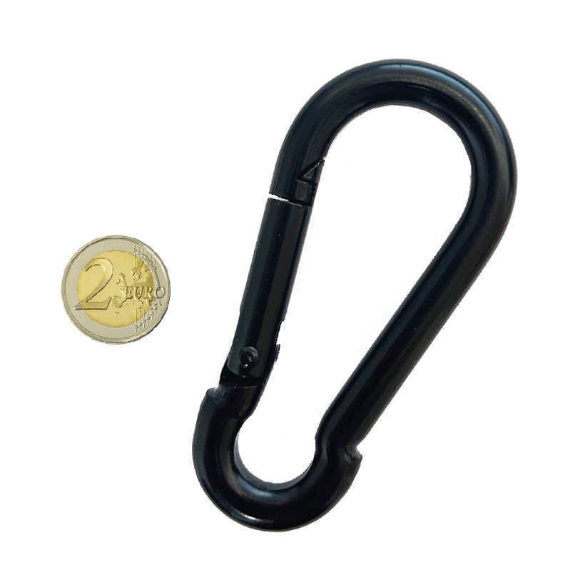 Karabína hasičská DIN 5299C čierna 10mm