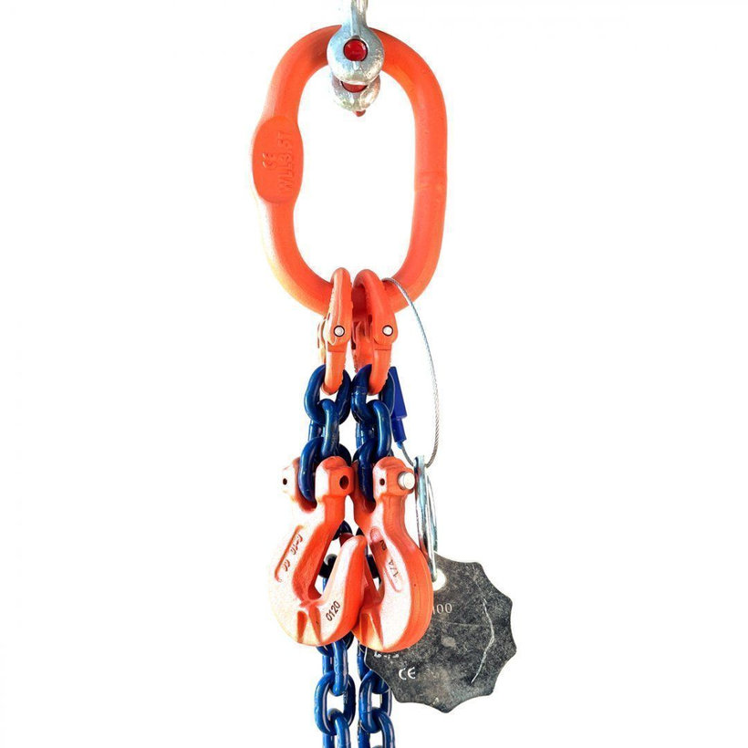 Reťazový záves oko-2 hák tr 100 so skracovačom (2 m, 9500/6700 kg, 13 mm)
