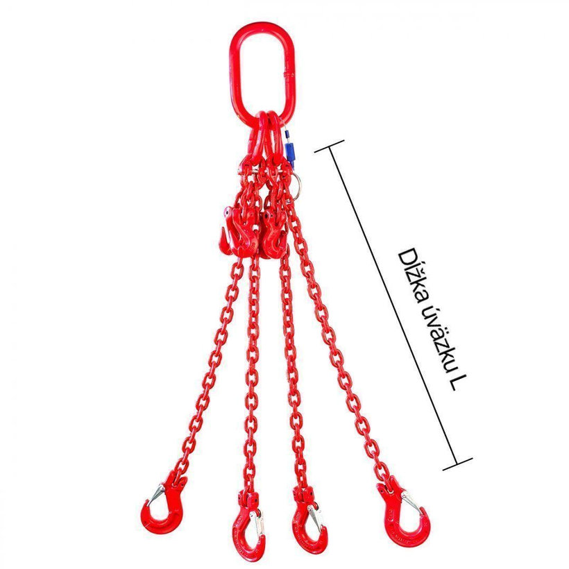 Reťazový záves oko-4 hák tr 80 so skracovačom (3m, 6700/4750 kg, 10mm)