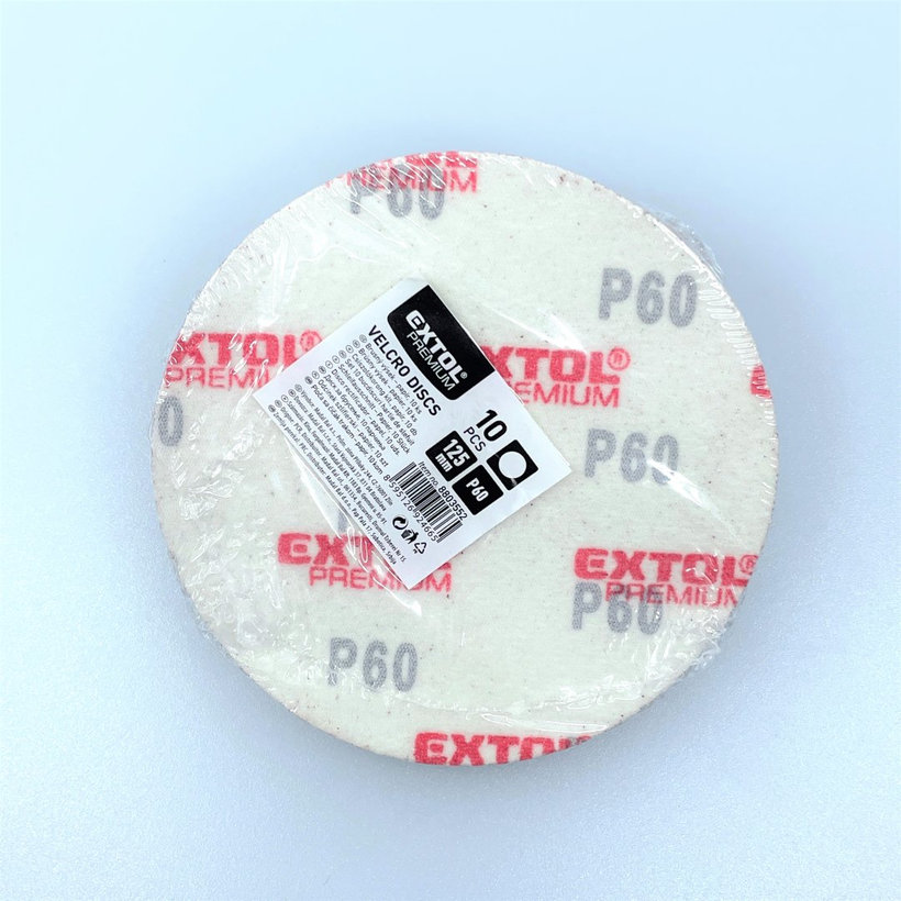 Brúsny papier na suchý zips - kruh 125mm P60 10ks