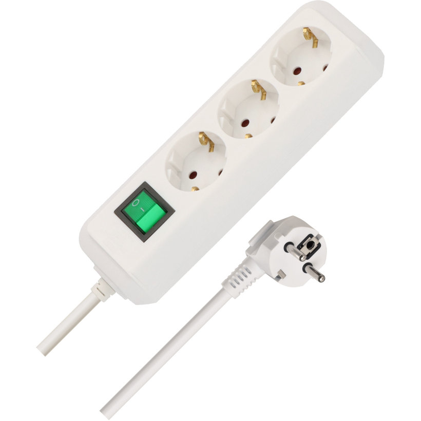 Predlžovací kábel Eco-Line biela SCHUKO 1,5m