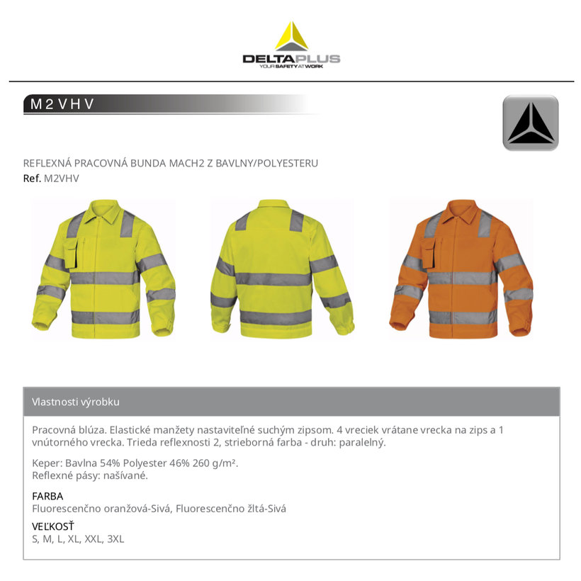 Reflexná pracovná bunda MACH2 HV oranžová S