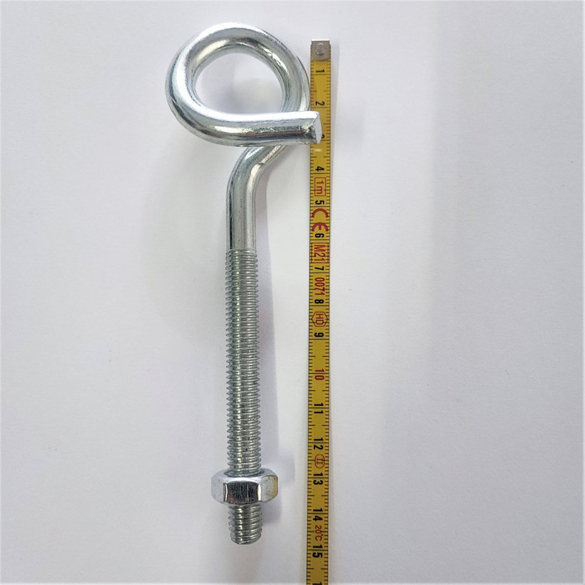 Hák hojdačkový so závitom - nerez A2 150 mm