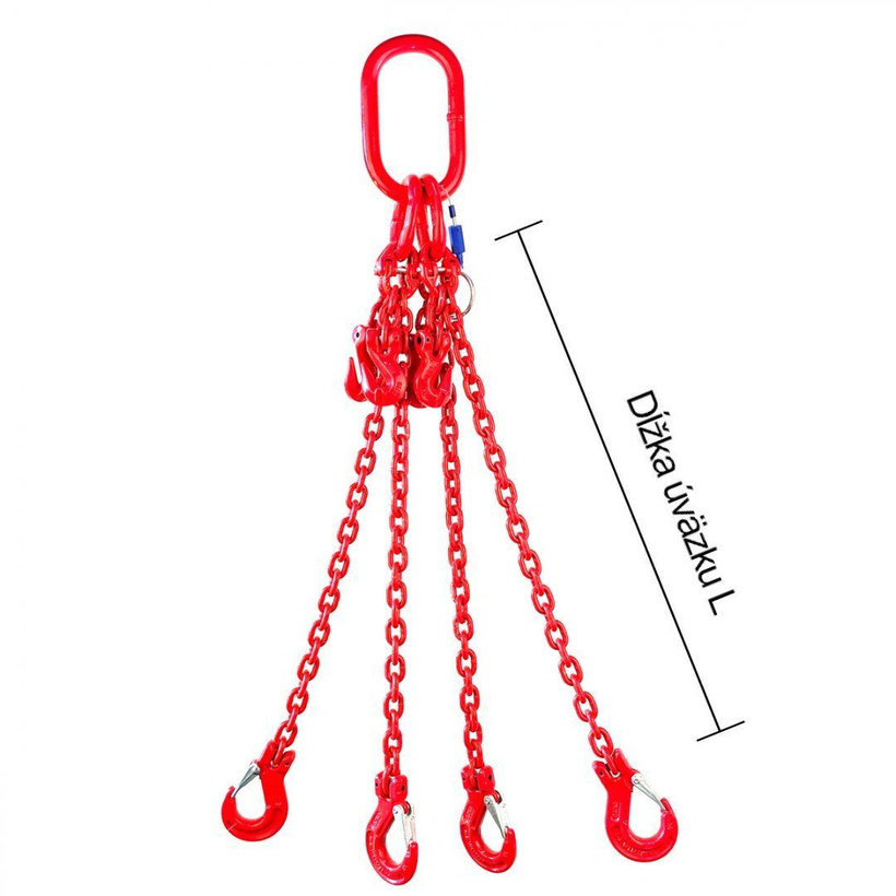 Reťazový záves oko-4 hák tr 80 so skracovačom (2 m, 2360/1700 kg, 6 mm)