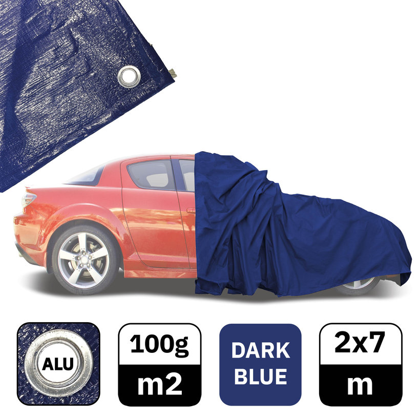 Plachta zakrývacia 2x7m tmavá modrá 100g/m2