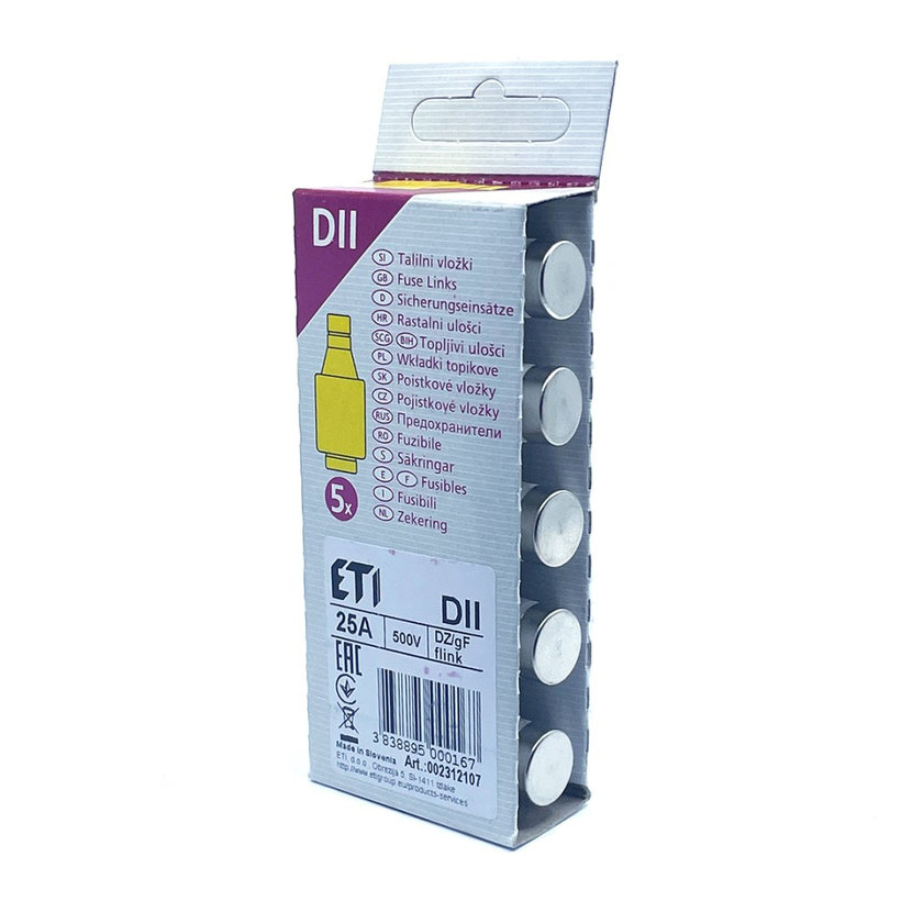 DII 25A valcová poistka