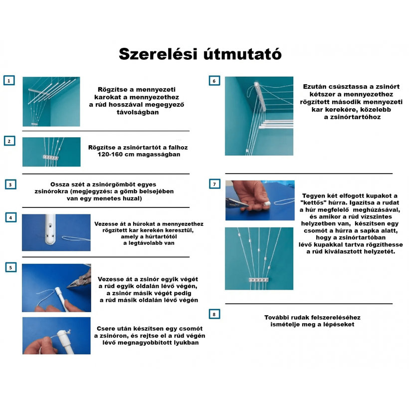 Stropný sušiak 5tyčový 1m