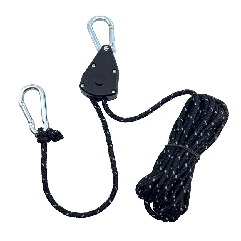 Kempingová kladka čierna 4mm/4m