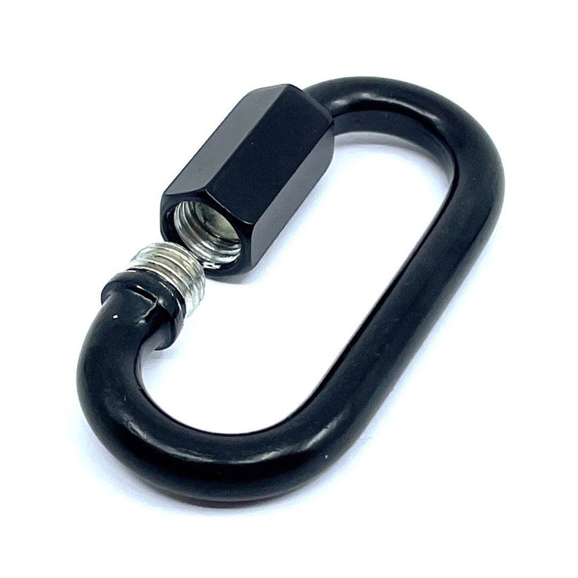 Karabína s maticou čierna 12mm