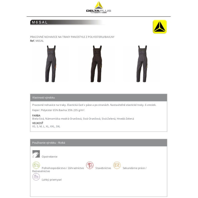 Pracovné monterky PANOSTYLE modré 3XL