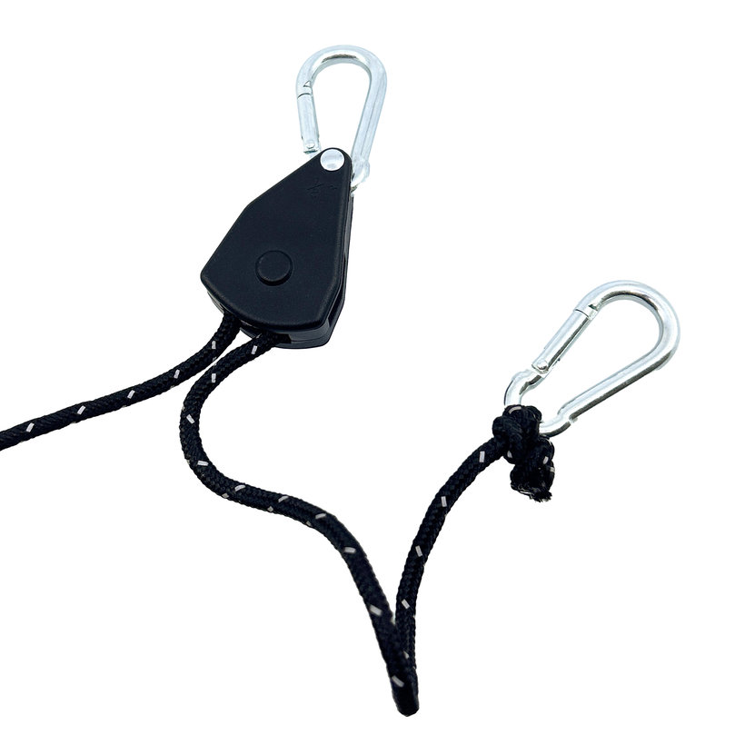 Kempingová kladka čierna 4mm/4m