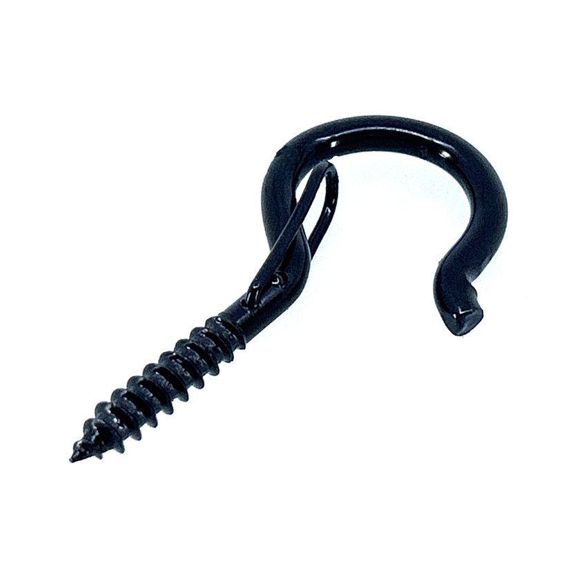 Okrasné oko s vrutom v tvare Q - čierne