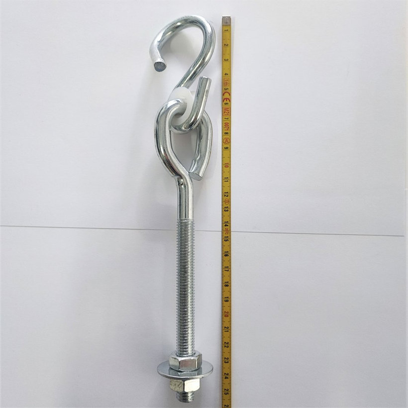 Hák hojdačkový so závitom a s objímkou M12x250mm