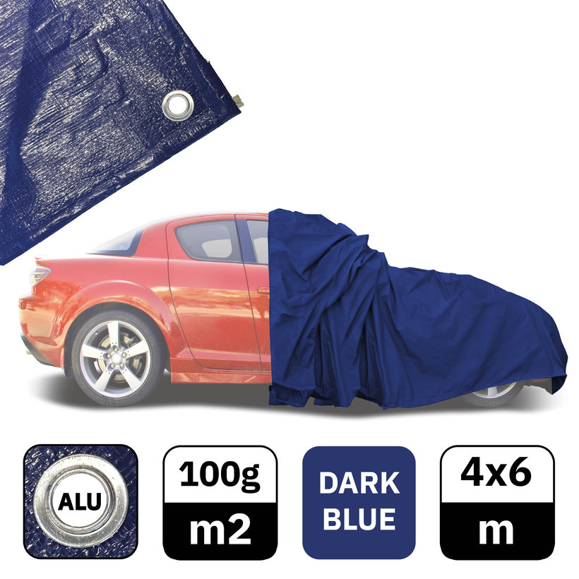 Plachta zakrývacia 4x6m tmavá modrá 100g/m2