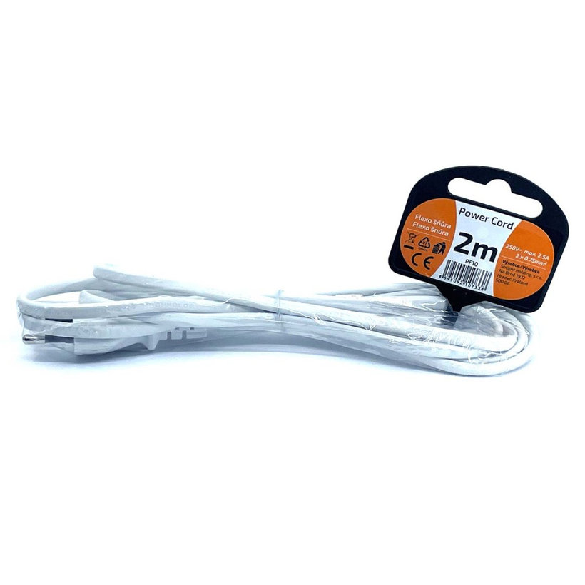 Flexo šnúra 2m 2x0,75 biela plochá