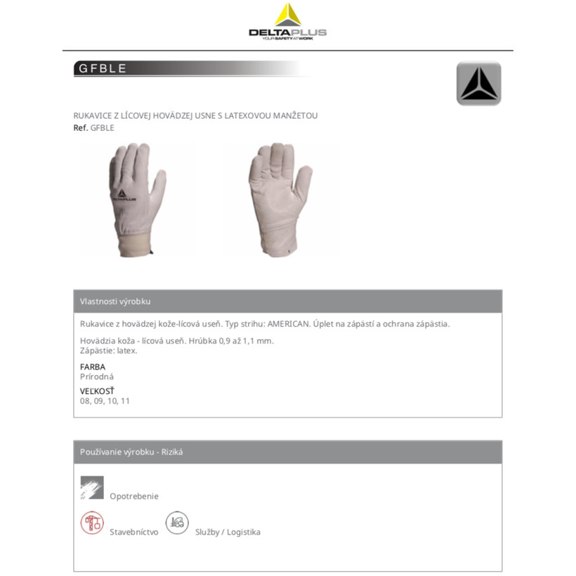 Pracovné rukavice GFBLE 11