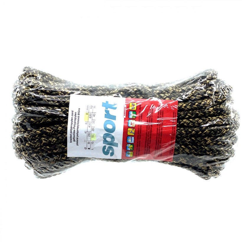 Polypropylénová šnúra pletená bez jadra farebná 20m 6mm