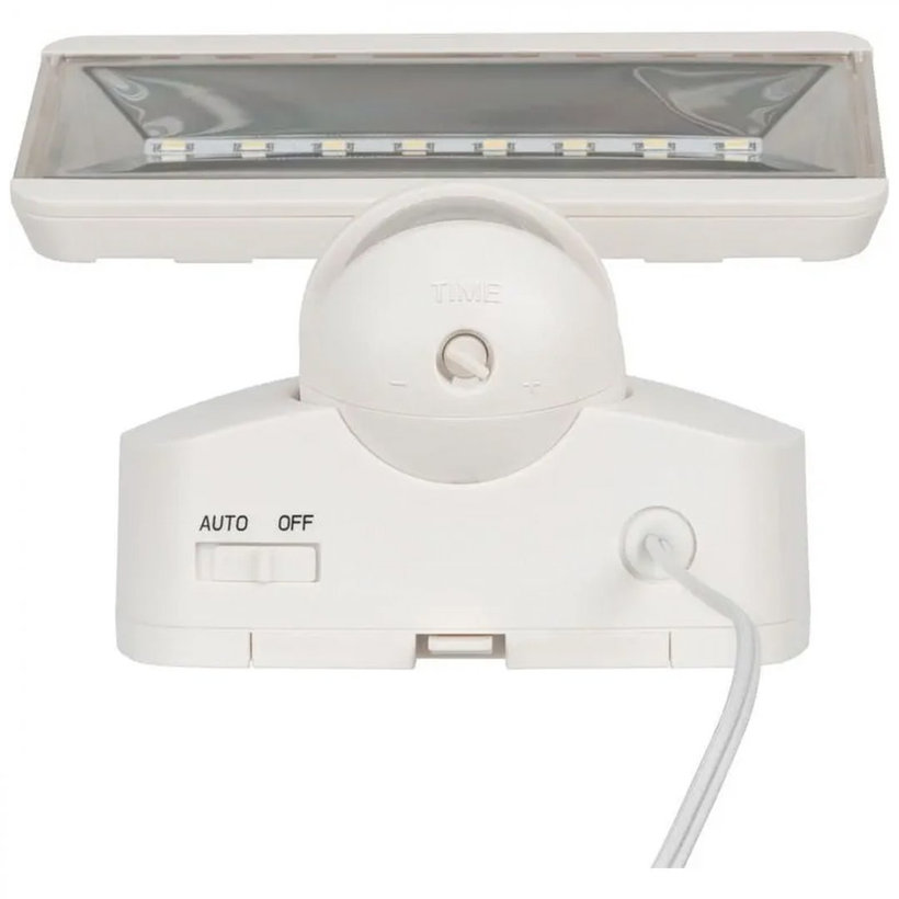 Solárny LED reflektor s pohybovým PIR detektorom biely