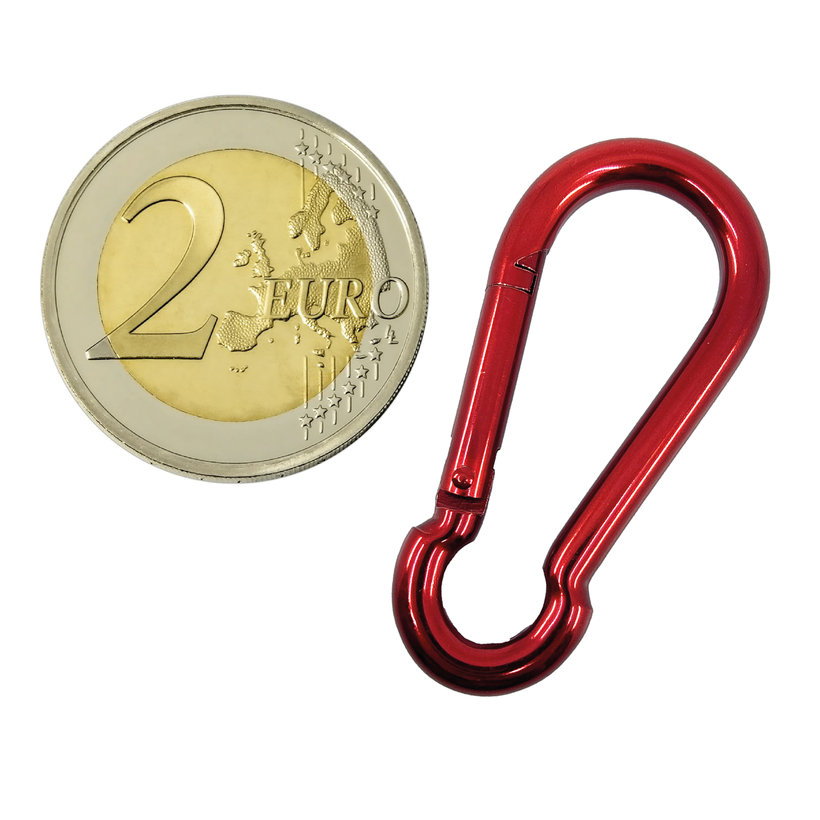 Karabína hasičská DIN 5299C červená 4mm