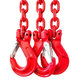 Reťazový záves oko-3 hák tr 80 so skracovačom (4,5 m, 4250/3000 kg, 8 mm, červená)