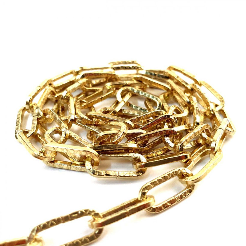 Reťaz ozdobná tepaná žltý zinok 2mm