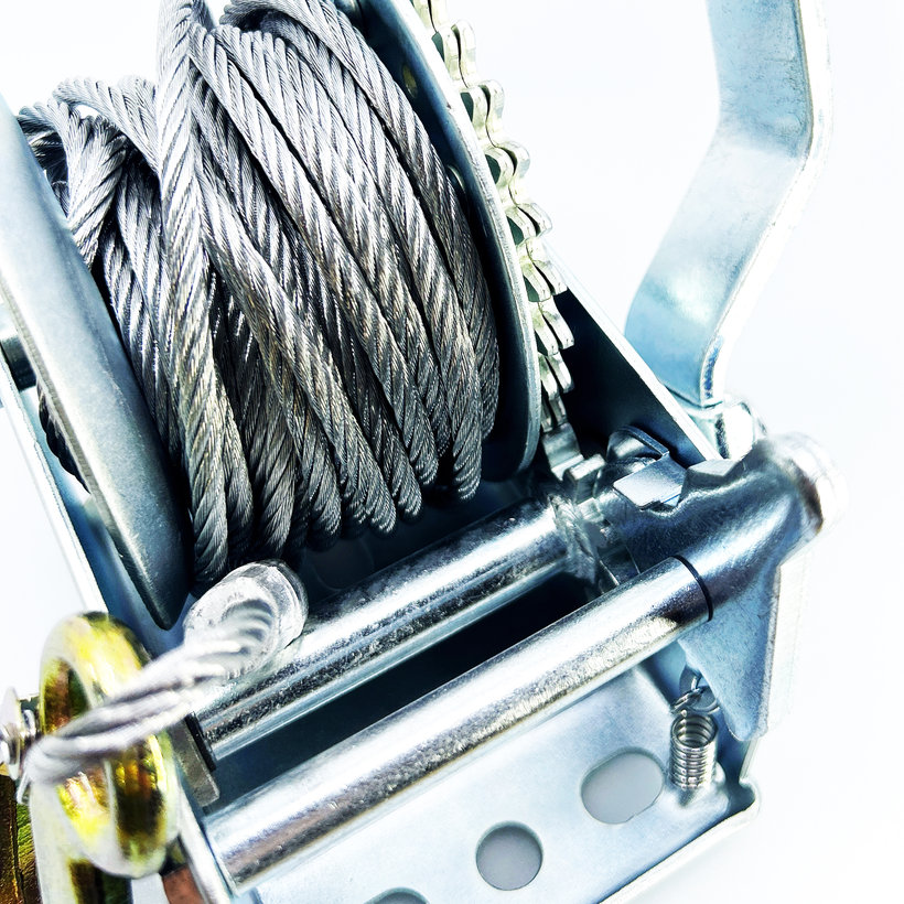 Ručný naviják 1100kg, 5mm x 10m, oceľ lano