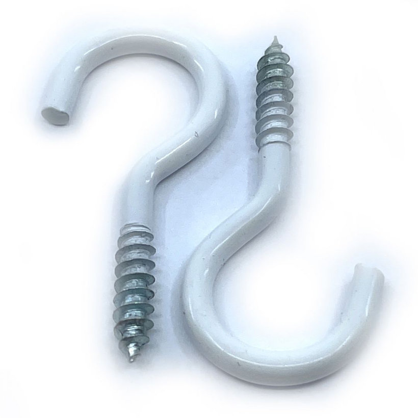 Hák s vrutom-biely lak 25mm