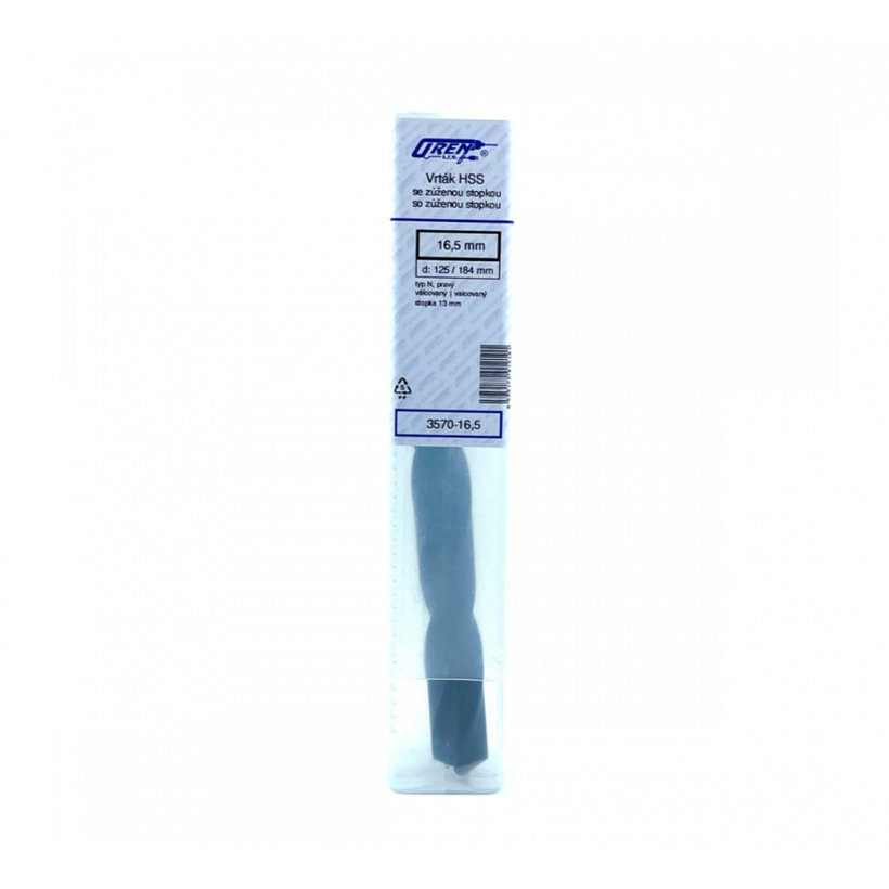 Vrták HSS zúžený 16,5x125/184mm