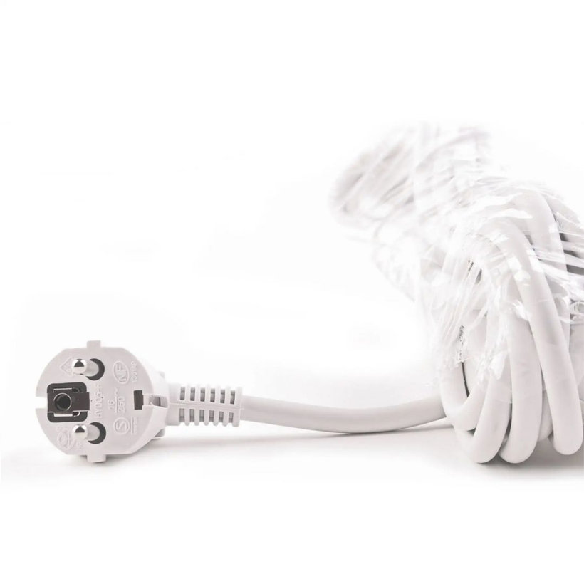 4 zásuvky 5m 3G1,5 Predlžovací kábel 16A biely